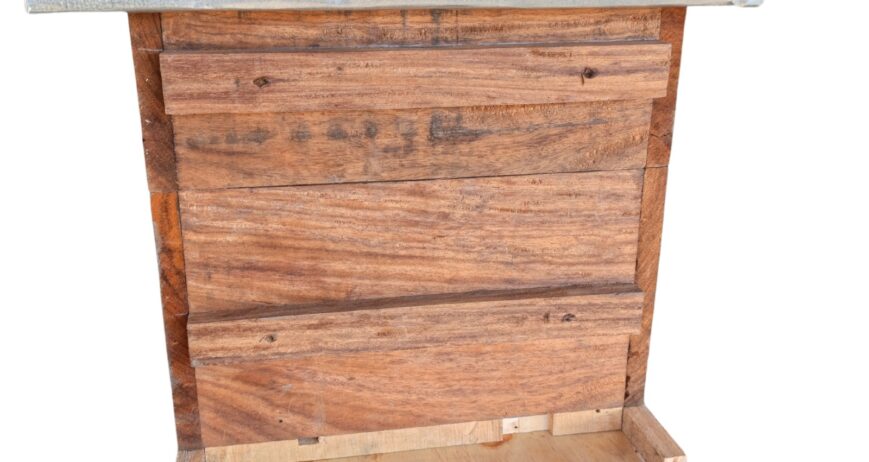 Durable wooden beehive designed to provide a safe and productive environment for honey bees. Built with quality timber and a weather-resistant metal roof, it supports healthy colony growth and efficient honey production for both beginner and professional beekeepers.